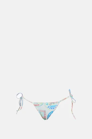 Tie Side Bikini Bottoms Hotel Print Multi