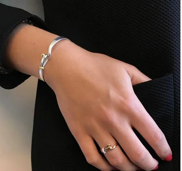 Torun 18K Silver & Gold Bangle