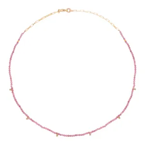 Tourmaline Gold Plated Necklace w. Tourmaline