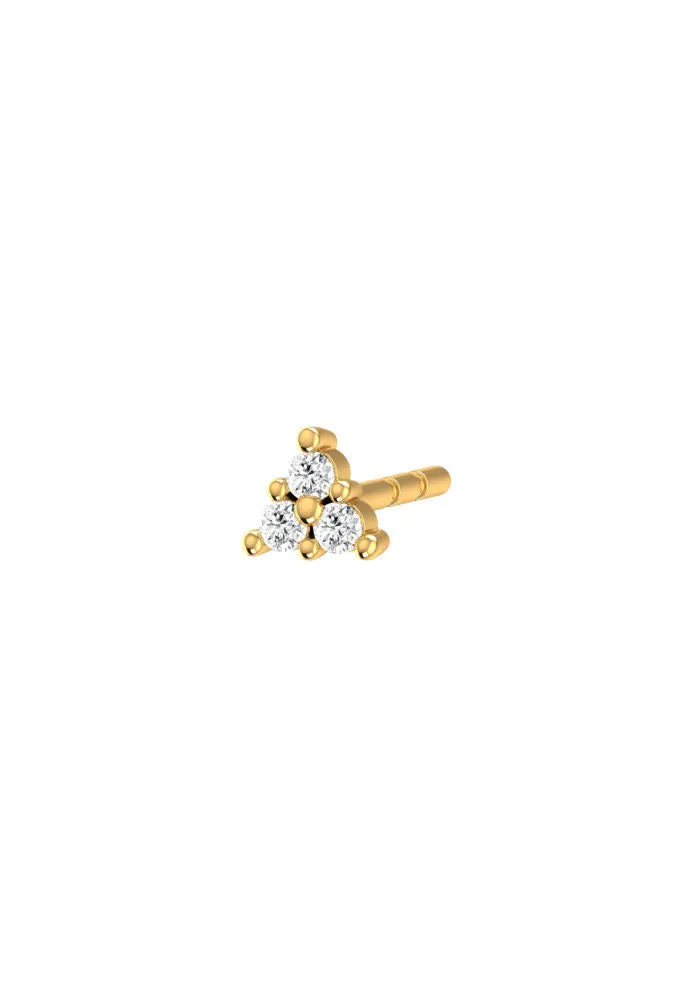 Trio Piercing 18K Gold Earring w. Lab-Grown Diamonds