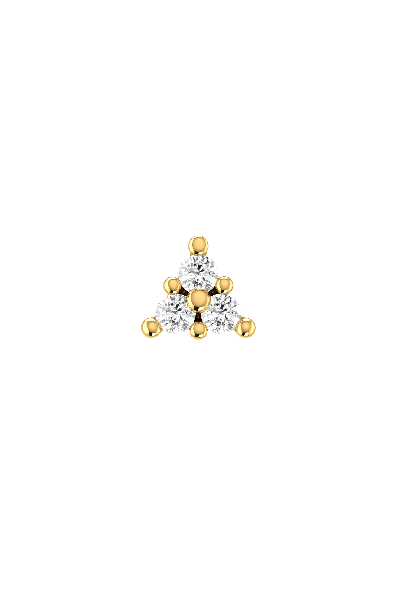 Trio Piercing 18K Gold Earring w. Lab-Grown Diamonds