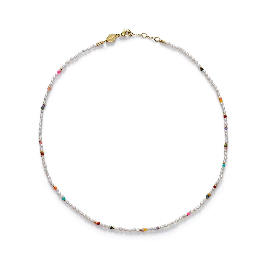 Tutti Gold Plated Necklace w. Beads & Pearls