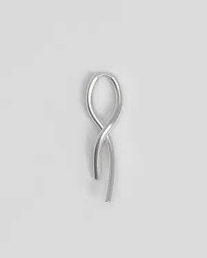 Twist Silver Hoops