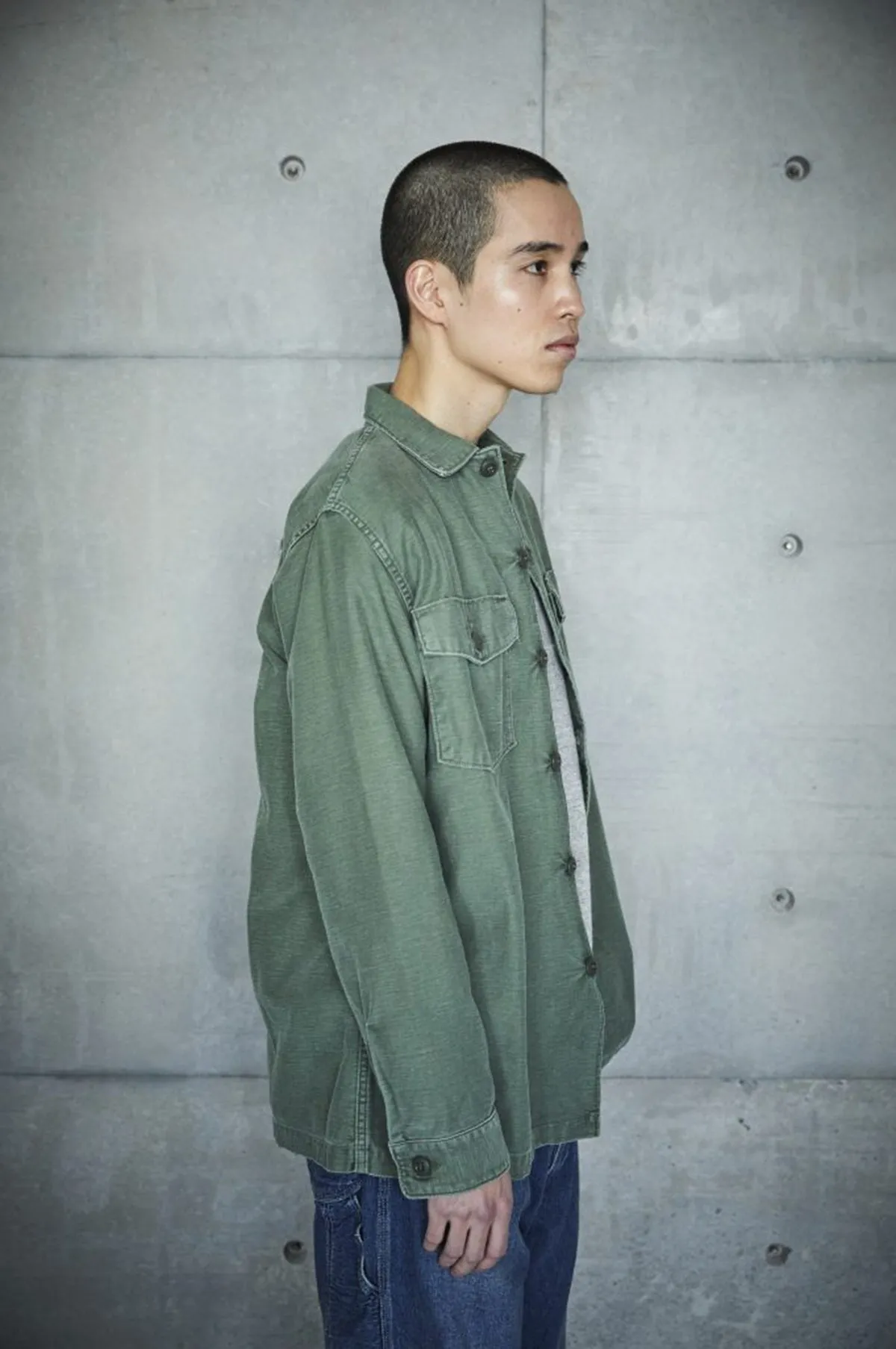 US Army Fatigue Shirt Green Used Wash
