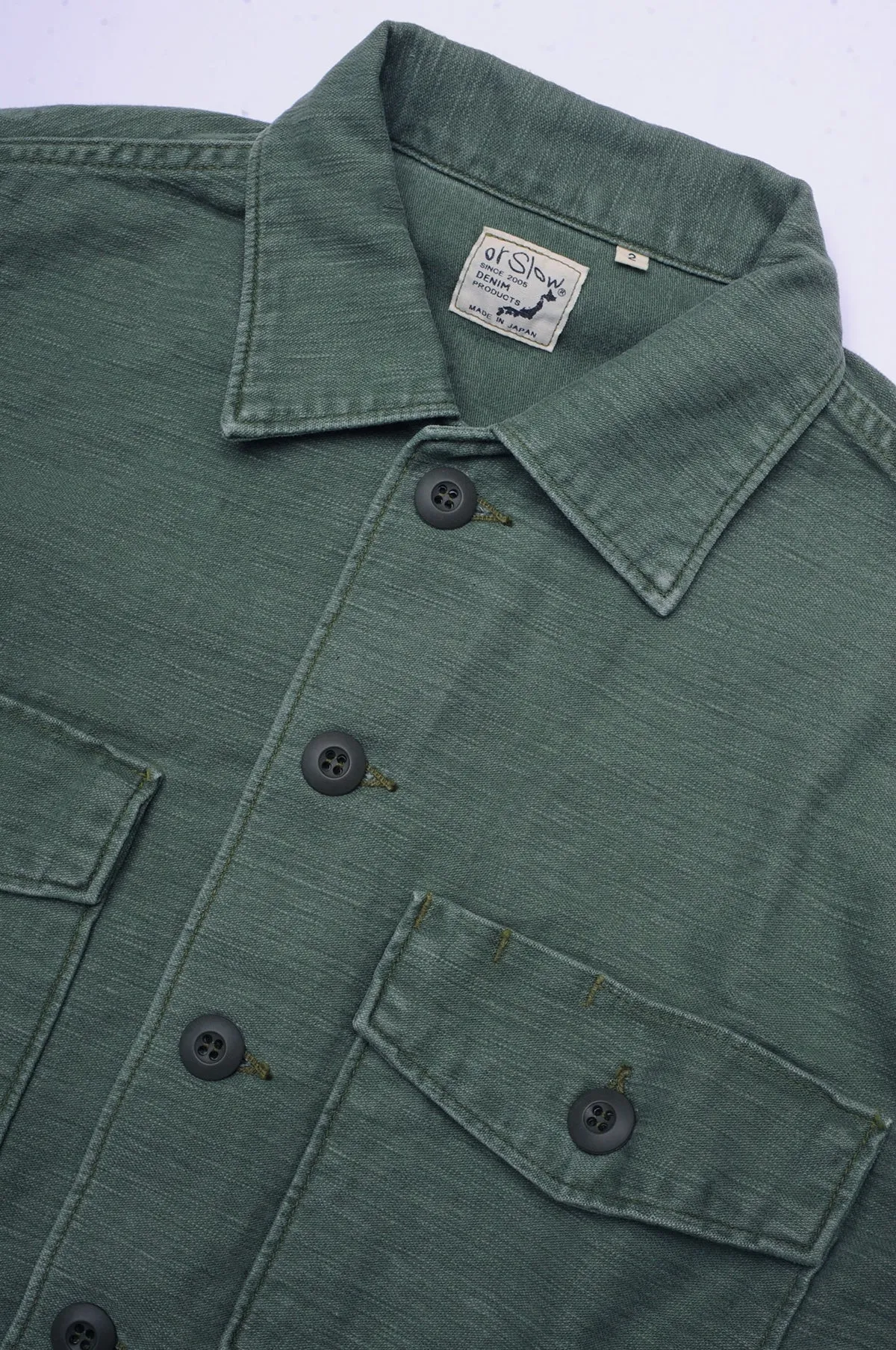 US Army Fatigue Shirt Green Used Wash