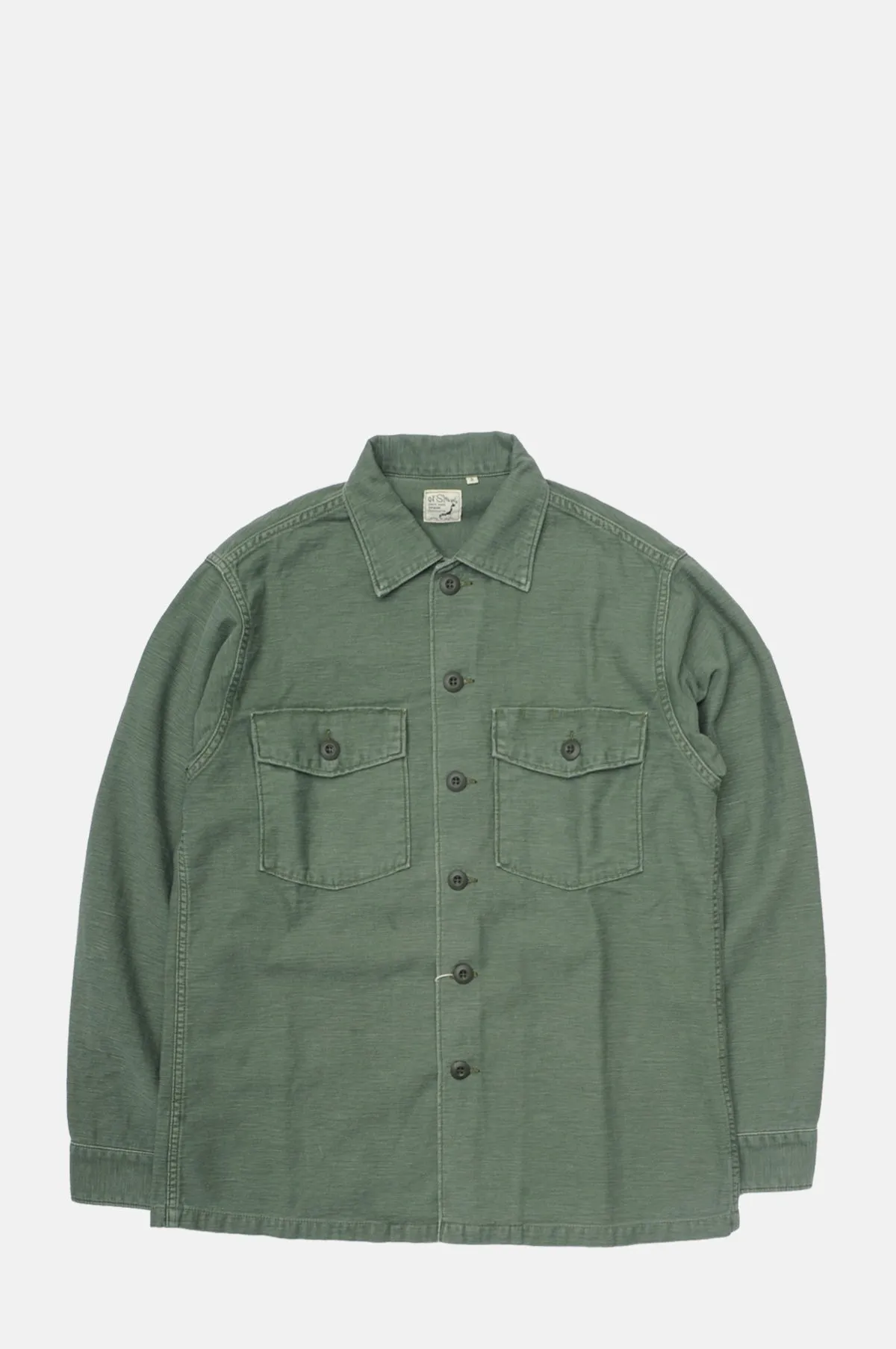 US Army Fatigue Shirt Green Used Wash