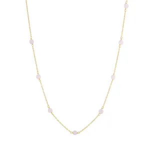 Valentine 18K Gold Plated Necklace w. Quartz