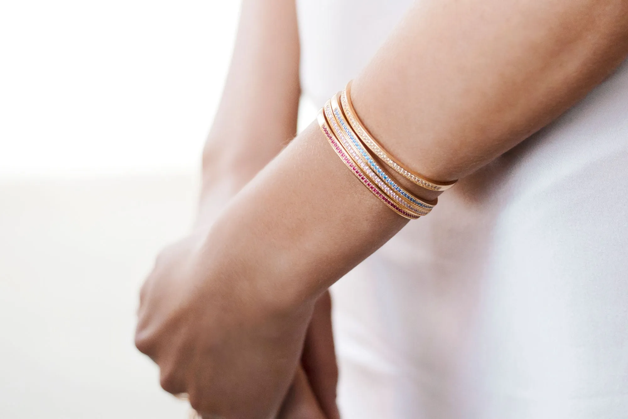 Valiano Gold Plated Bangle w. Yellow Zirconias