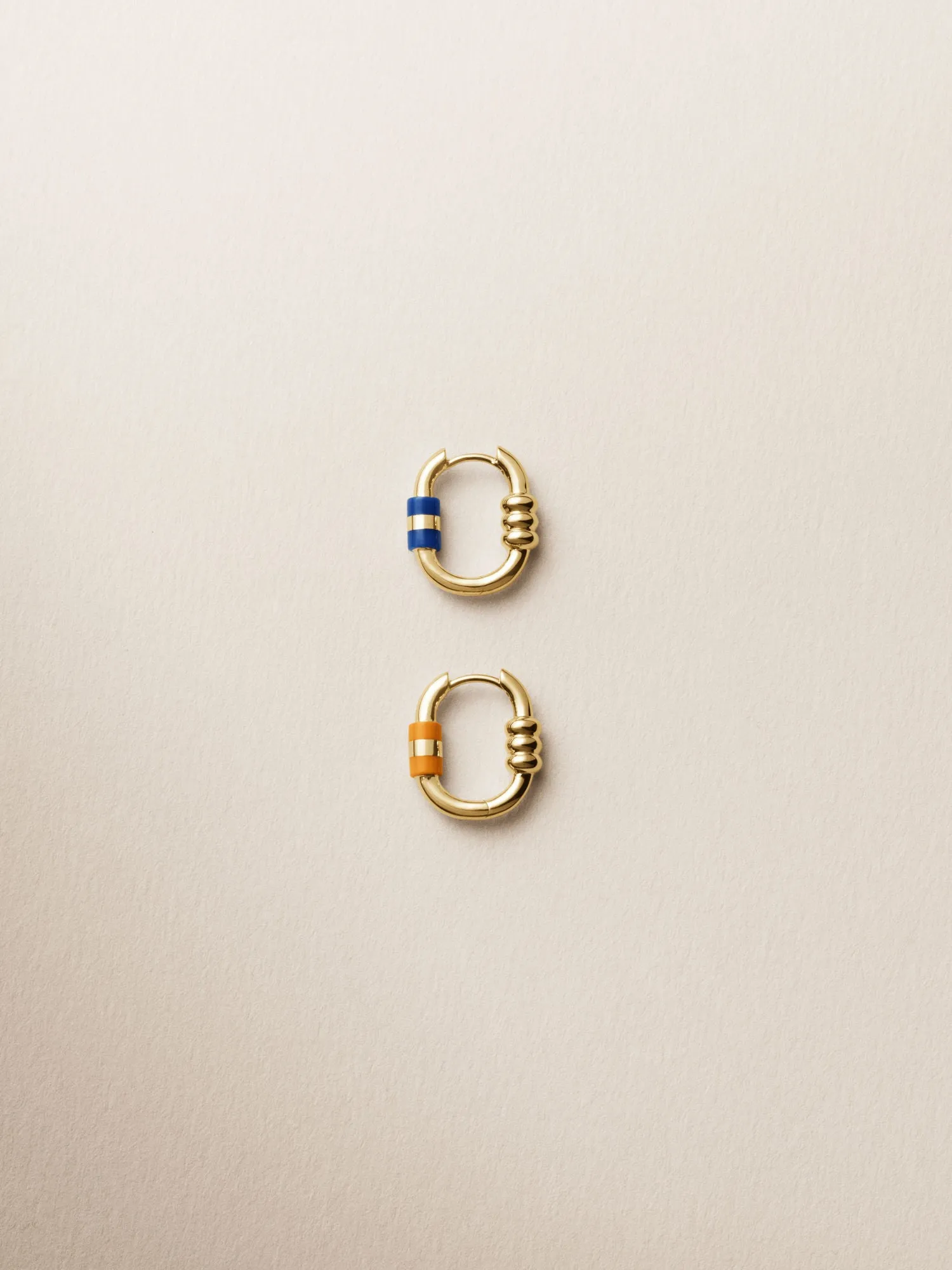 Vertigo 12 Blue Stripe 14K Gold Earring