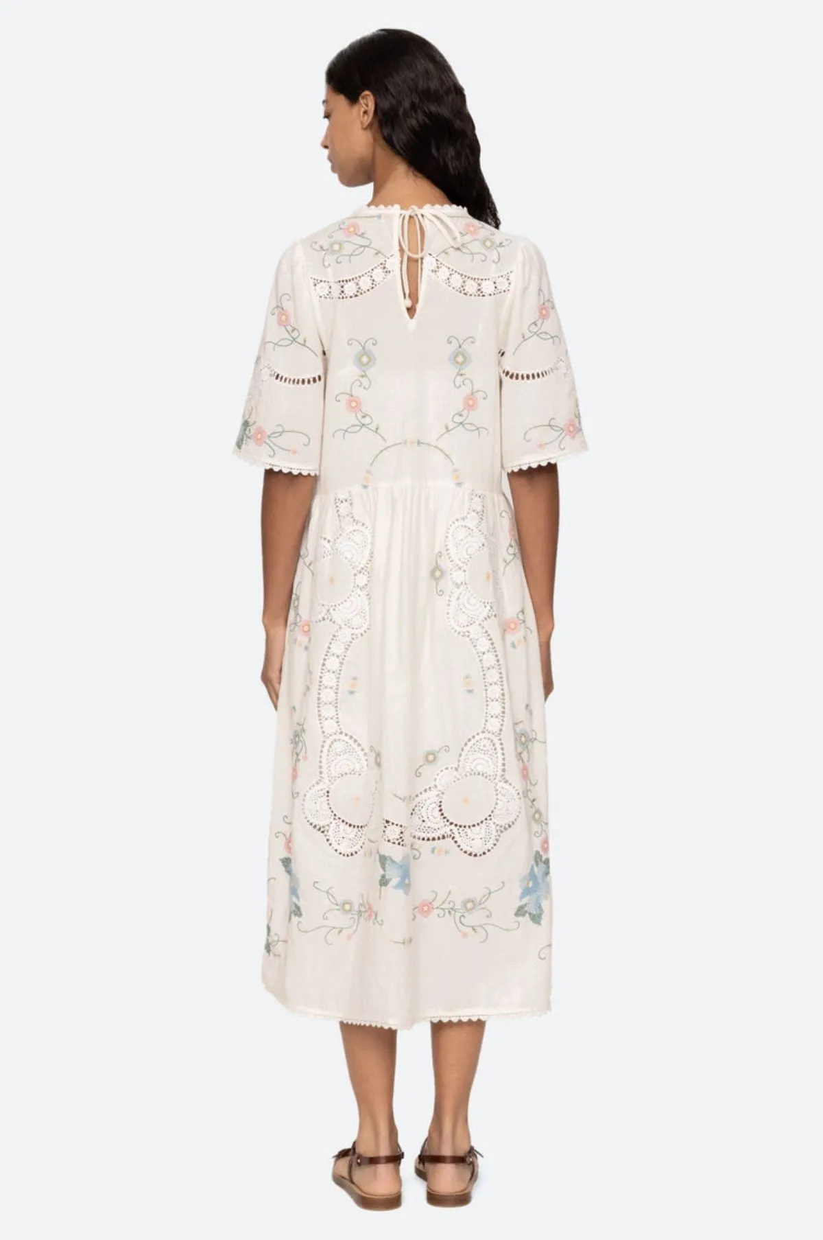 Vesna Embroidery S/Slv Dress White