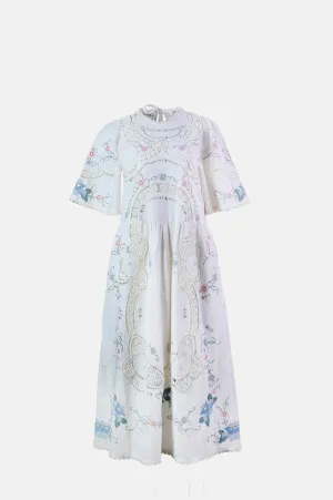Vesna Embroidery S/Slv Dress White