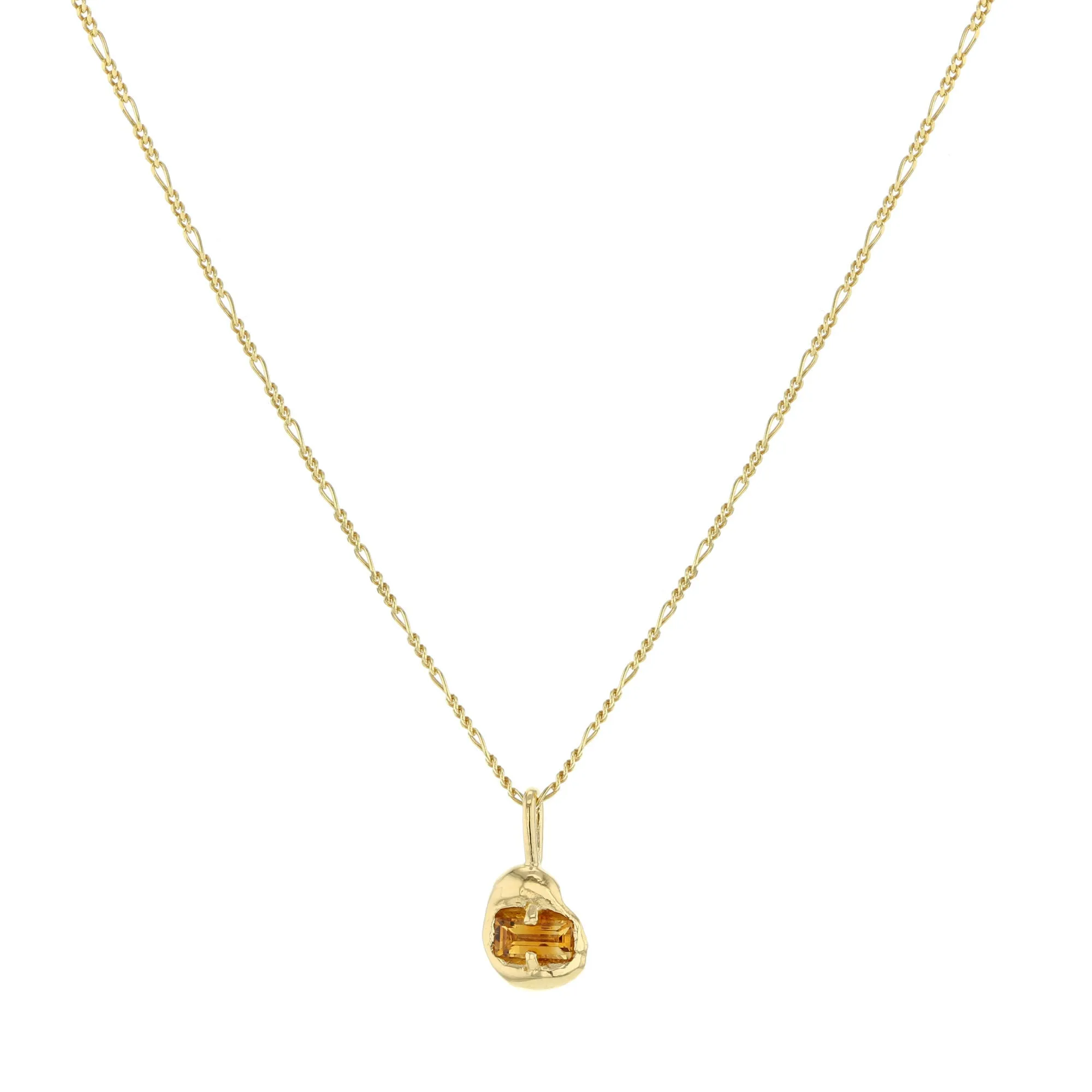 Vital Gold Plated Necklace w. Orange Zirconia
