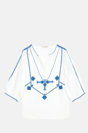 Vivien Emb Top Blue