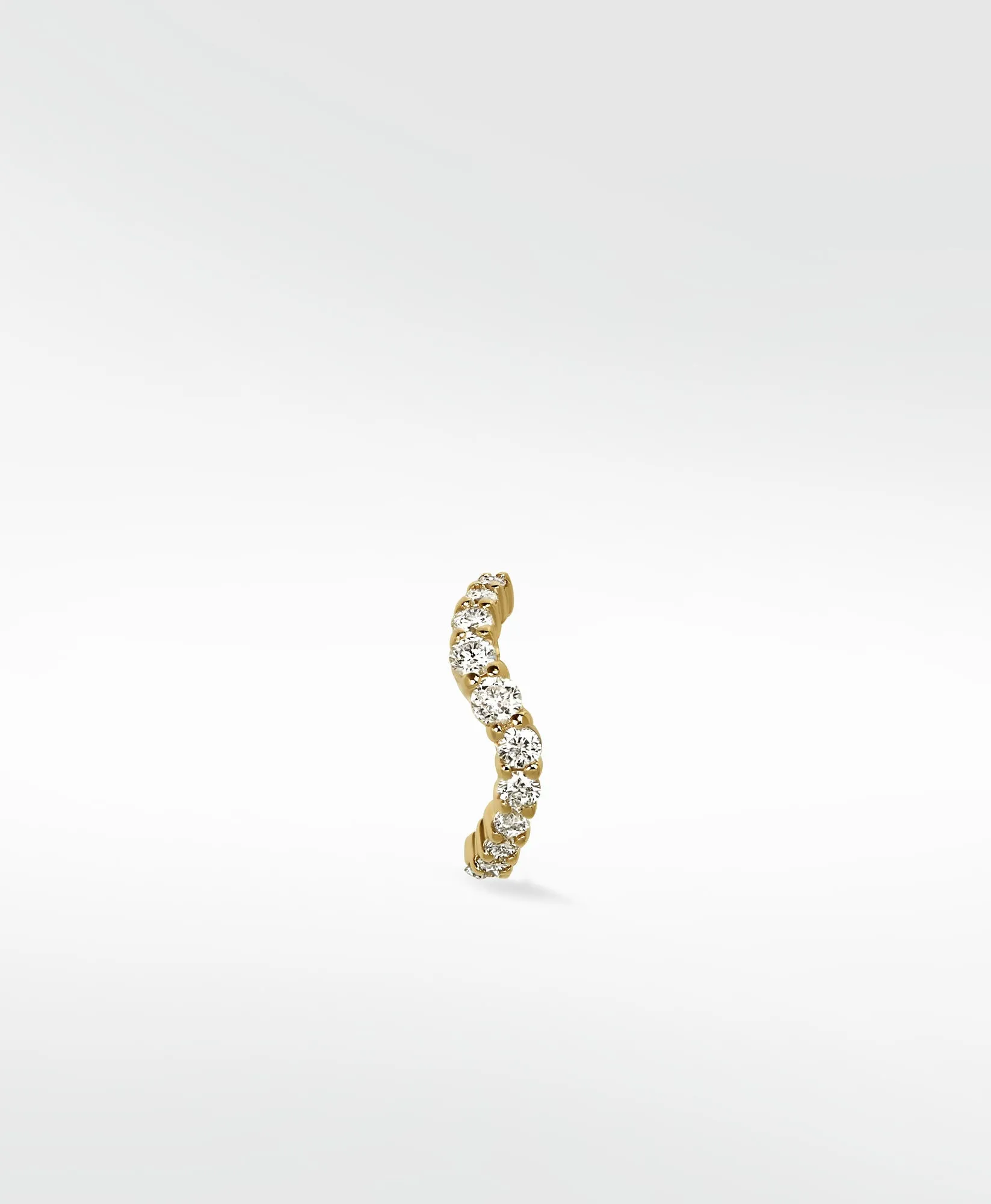 Wavy Diamond 14K Gold Earring w. Lab-Grown Diamonds