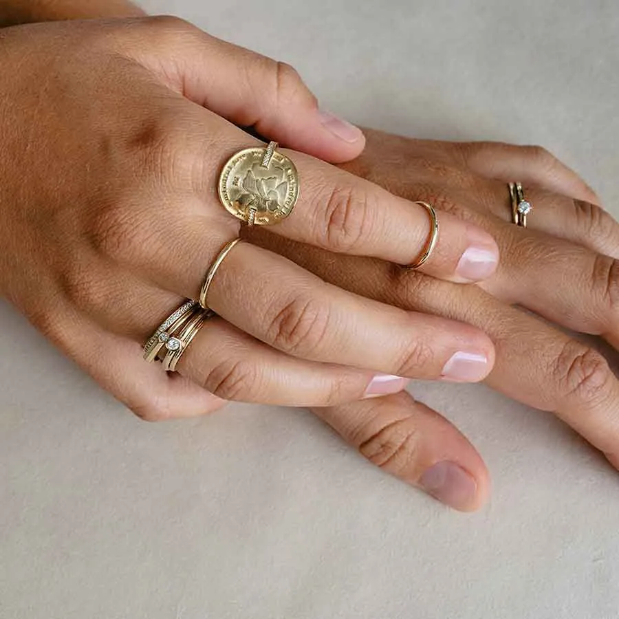 Wild Flowers 18K Gold Ring w. Lab-Grown Diamonds