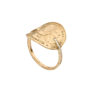 Wild Flowers 18K Gold Ring w. Lab-Grown Diamonds