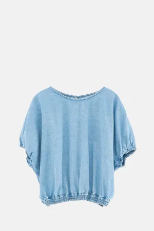 Wilma Top Lt Blue Bleach