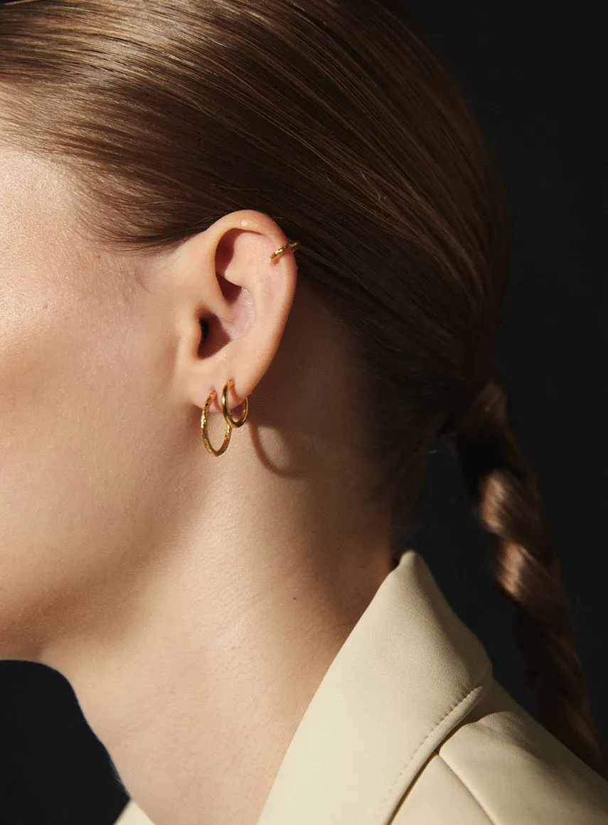 Wire Shiny 14K Gold Plated 10 mm Hoop