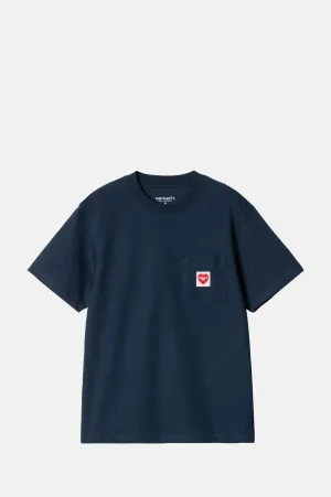 W's S/S Pocket Heart T-Shirt Ink/Red