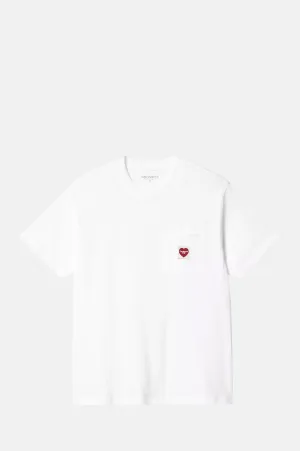 W's S/S Pocket Heart T-Shirt White/Red
