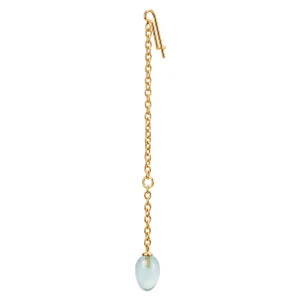 Young Fish 18K Gold Earring-Pendant w. Aquamarine Drop