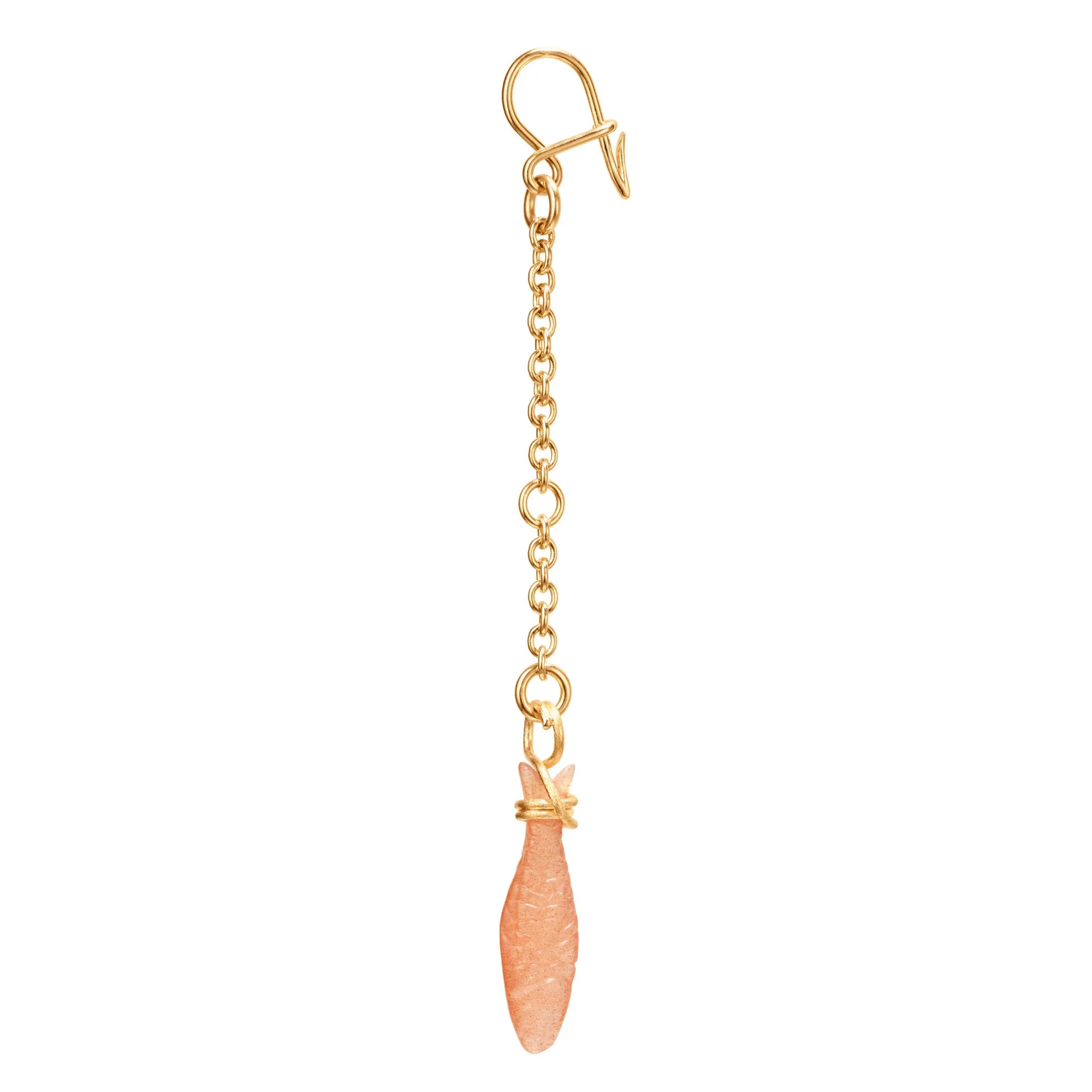 Young Fish 18K Gold Earring-Pendant w. Blush Fish