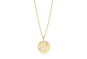 Zodiaco Capricorn Gold Plated Necklace w. White Zirconias