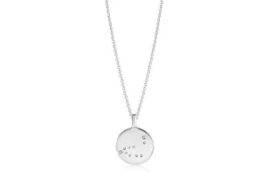 Zodiaco Capricorn Silver Necklace w. White Zirconias