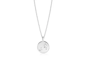Zodiaco Leo Silver Necklace w. White Zirconias