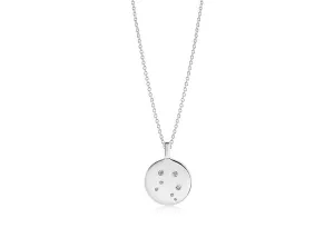 Zodiaco Libra Silver Necklace w. White Zirconias