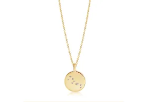 Zodiaco Taurus Gold Plated Necklace w. White Zirconias
